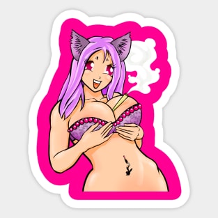 Stoner cat girl Sticker